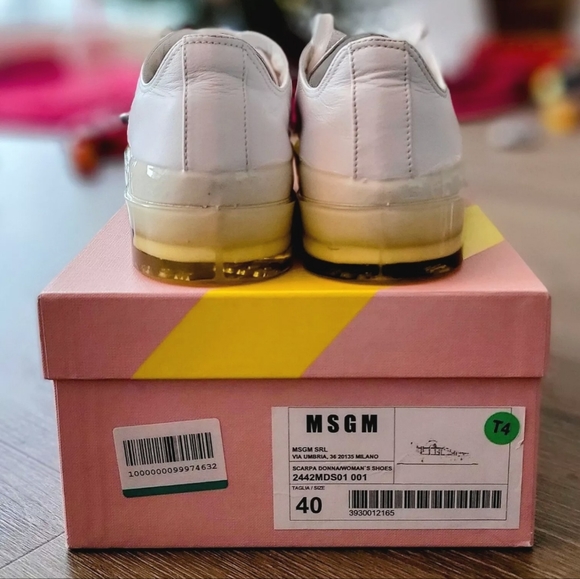 *SOLD*MSGM Oversized Sole Sneaker Italian Leather EUC sz 40 EU $600 Retail - Picture 5 of 9